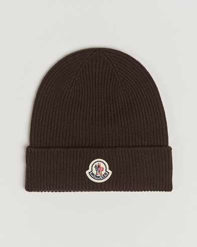 Moncler Rib Wool Beanie Brown – Braun