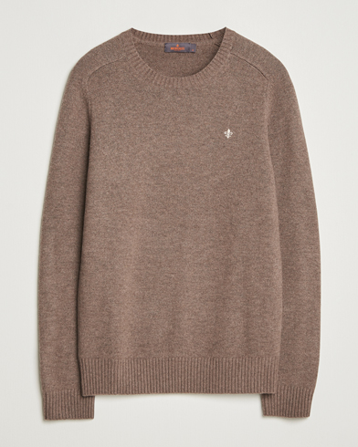 Morris Hertford Lambswool Merino Crew Neck Brown – Braun