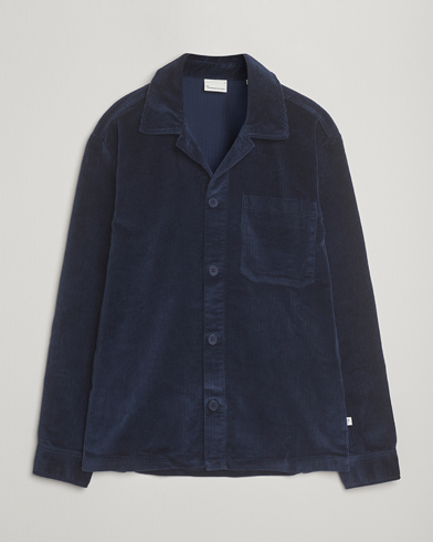 KnowledgeCotton Apparel Cotton Corduroy Overshirt Night Sky – Blau