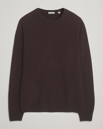 KnowledgeCotton Apparel Lambswool Roundneck Chocolate – Braun