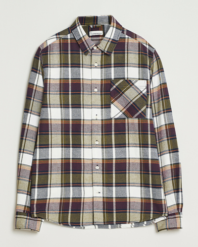 KnowledgeCotton Apparel Cotton Checked Flannel Shirt Green – Grün