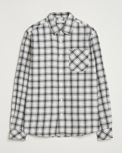 KnowledgeCotton Apparel Cotton Small Checked Flannel Shirt Blue – Blau