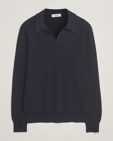 Gran Sasso Heavy Knitted Merino Polo Navy – Blau