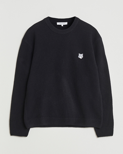 Maison Kitsuné Grey Fox Head Lambswool Sweater Black – Schwarz