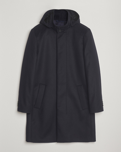 Tiger of Sweden Aleric Wool/Cashmere Hooded Coat Light Ink – Blau