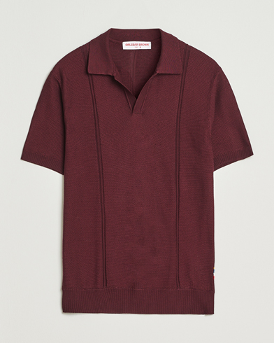 Orlebar Brown Horton Pique Texture Polo Damson – Rot