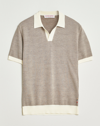 Orlebar Brown Horton Contrast Merino Polo Morel Brown/Sand – Braun