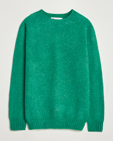 Harley Of Scotland Brushed Supersoft Lambswool Crewneck Evergreen – Grün