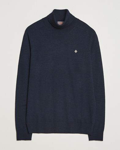 Morris Merino Roller Neck Navy – Blau