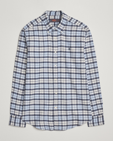 Morris Flannel Check Shirt Light Blue – Blau