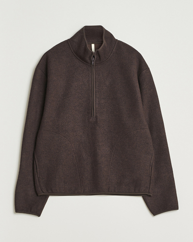 Sunflower Wool Half Zip Dark Brown – Braun