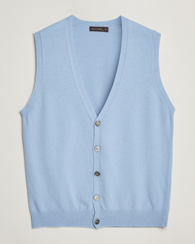 Oscar Jacobson Guiseppe Buttoned Vest Light Blue – Blau