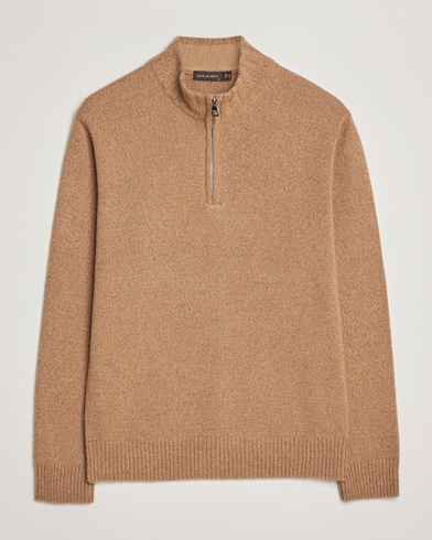 Oscar Jacobson Paul Wool/Cashmere Half-Zip Beige – Braun