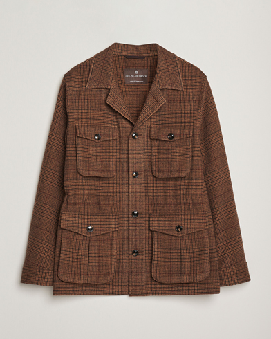 Oscar Jacobson Sirolo Checked Shirt Jacket Brown – Braun