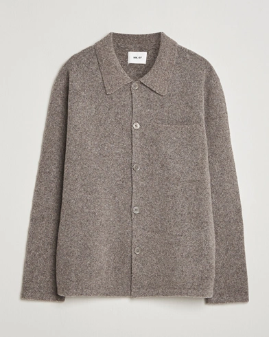 NN07 Jonas Wool Cardigan Mable Husk – Grau