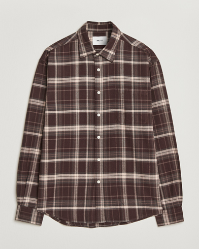 NN07 Deon Flannel Checked Shirt Dusky Port – Braun