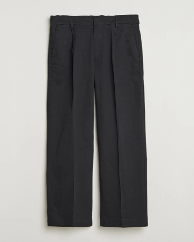 NN07 Kay Cotton Pleated Trousers Black – Schwarz