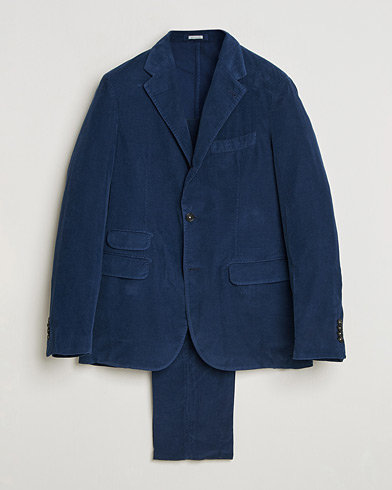 Massimo Alba Sloop Corduroy Suit Midnight Blue – Blau
