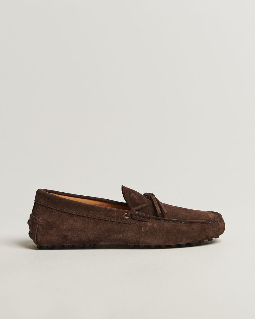 Tod's Lacetto Gommino Carshoe Dark Brown Suede – Braun