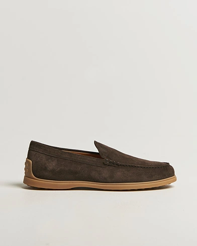Tod's Gomma Leggera Loafers Dark Brown Suede – Braun