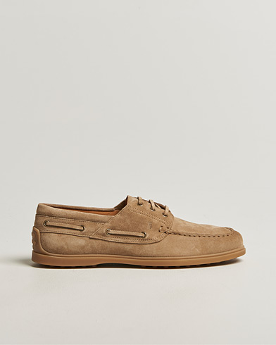 Tod's Gomma Leggera Boat Shoe Chestnut Suede – Braun