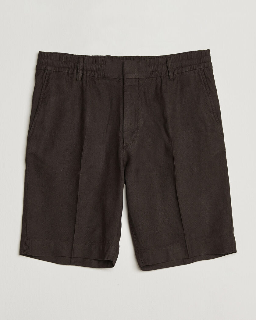 NN07 Billie Linen/Viscose Drawstring Shorts Deep Truffle – Braun