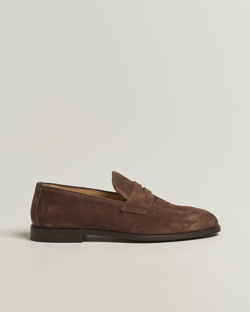 Brunello Cucinelli Penny Loafers Brown Suede – Braun