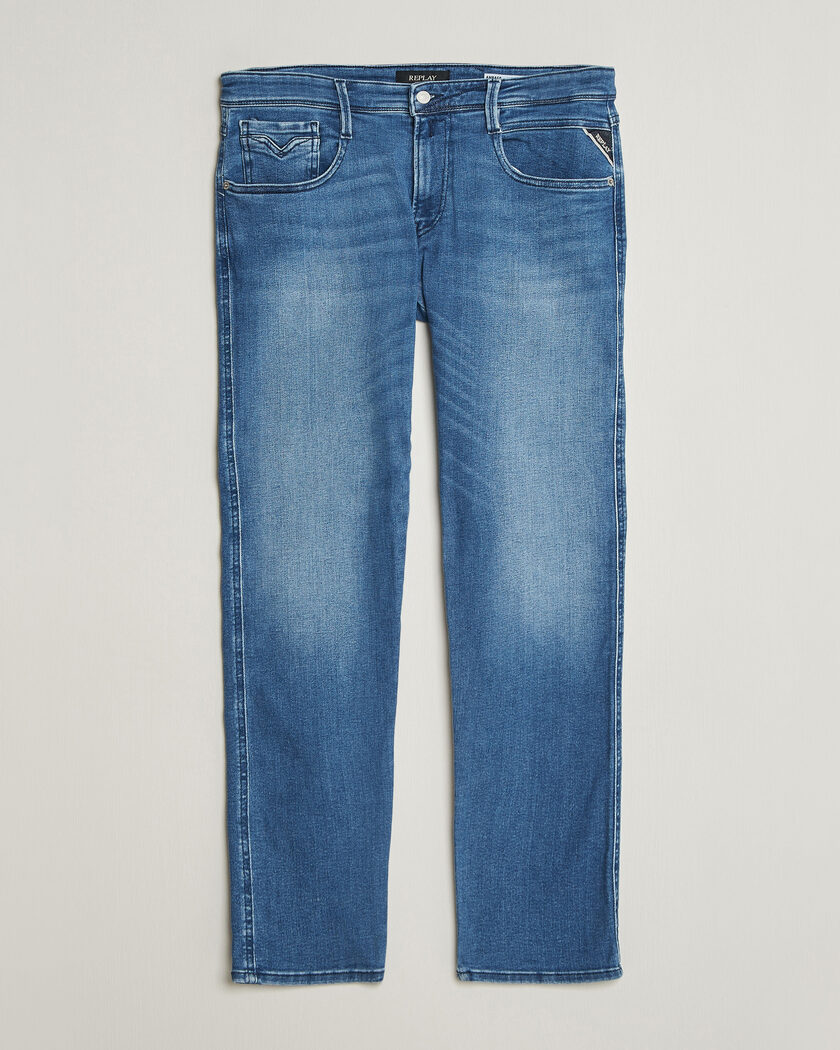 Replay Anbass Powerstretch Jeans Medium Blue – Blau