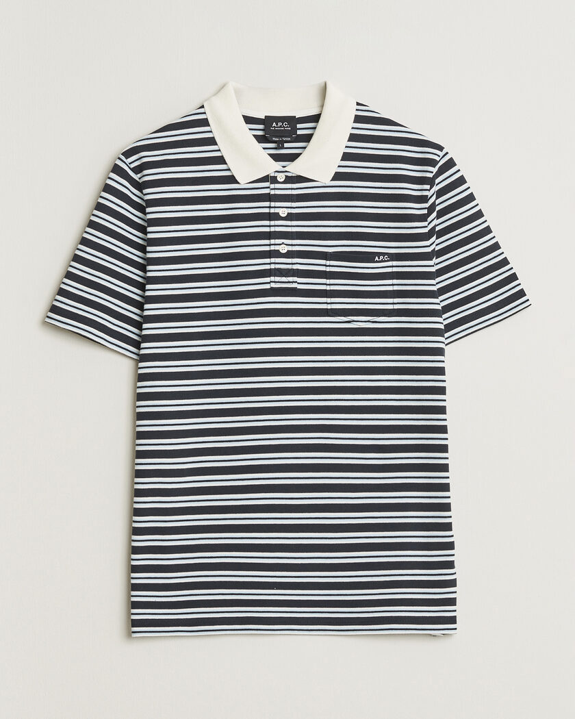 A.P.C. Oscar Striped Polo Dark Navy – Blau