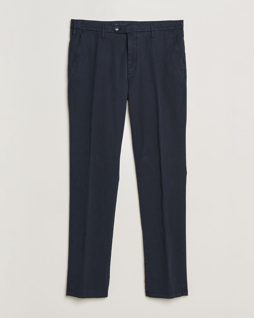 Canali Regular Fit Cotton/Stretch Chinos Navy – Blau