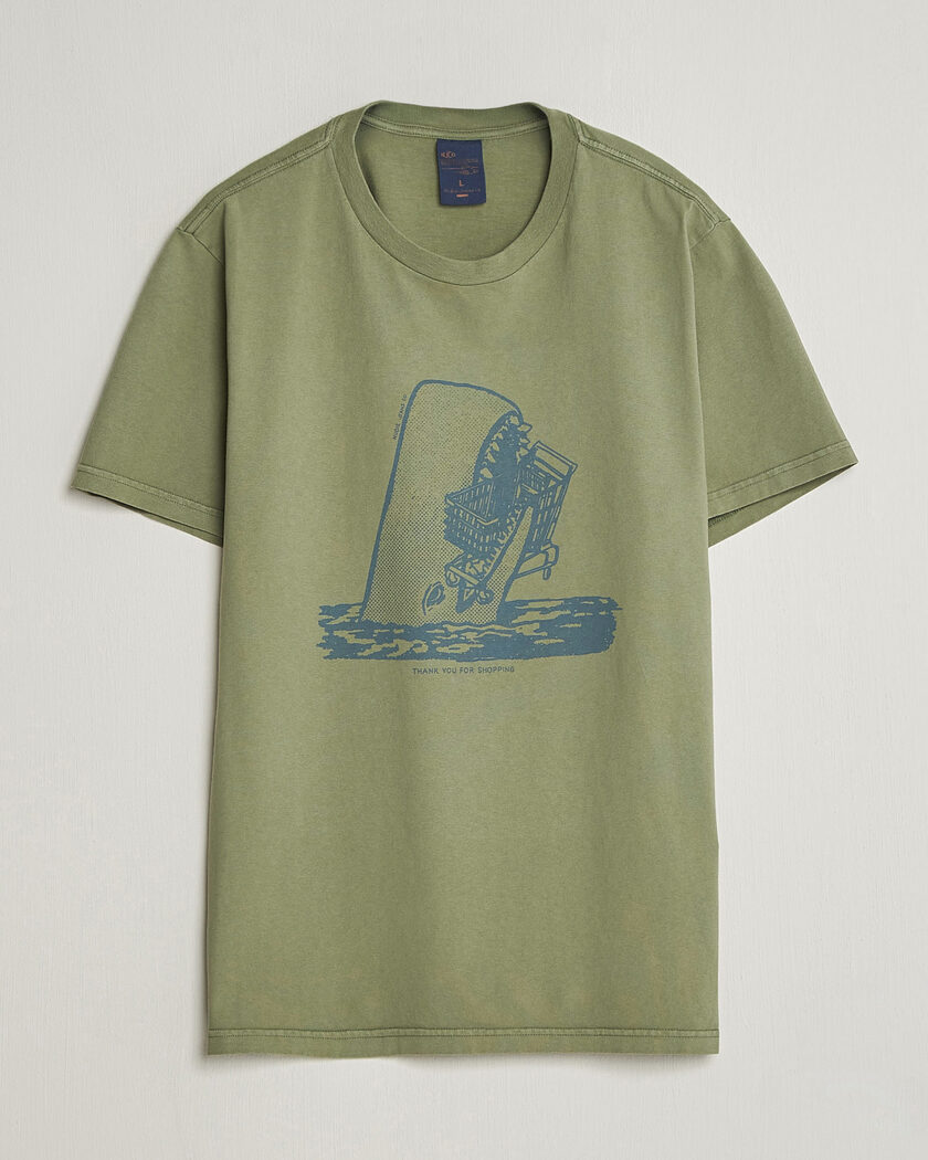 Nudie Jeans Roy Printed T-Shirt Green – Grün