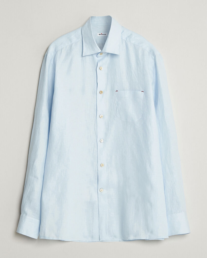 Kiton Linen Sport Shirt Light Blue – Blau