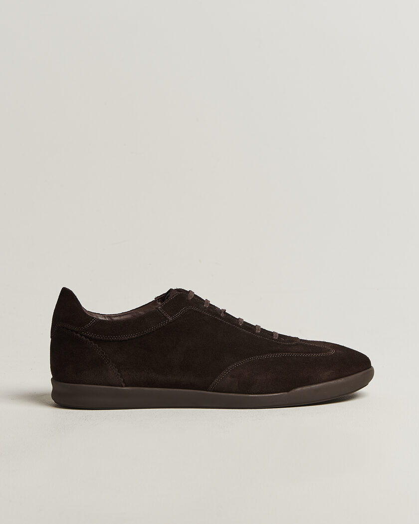 Loake Shoemakers Loake 1880 Mayfair Suede Dress Sneaker Dark Brown – Braun