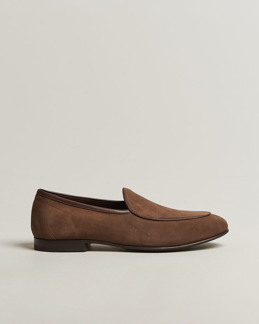 Loake 1880 Belgrave Suede Belgian Loafer Flint – Braun