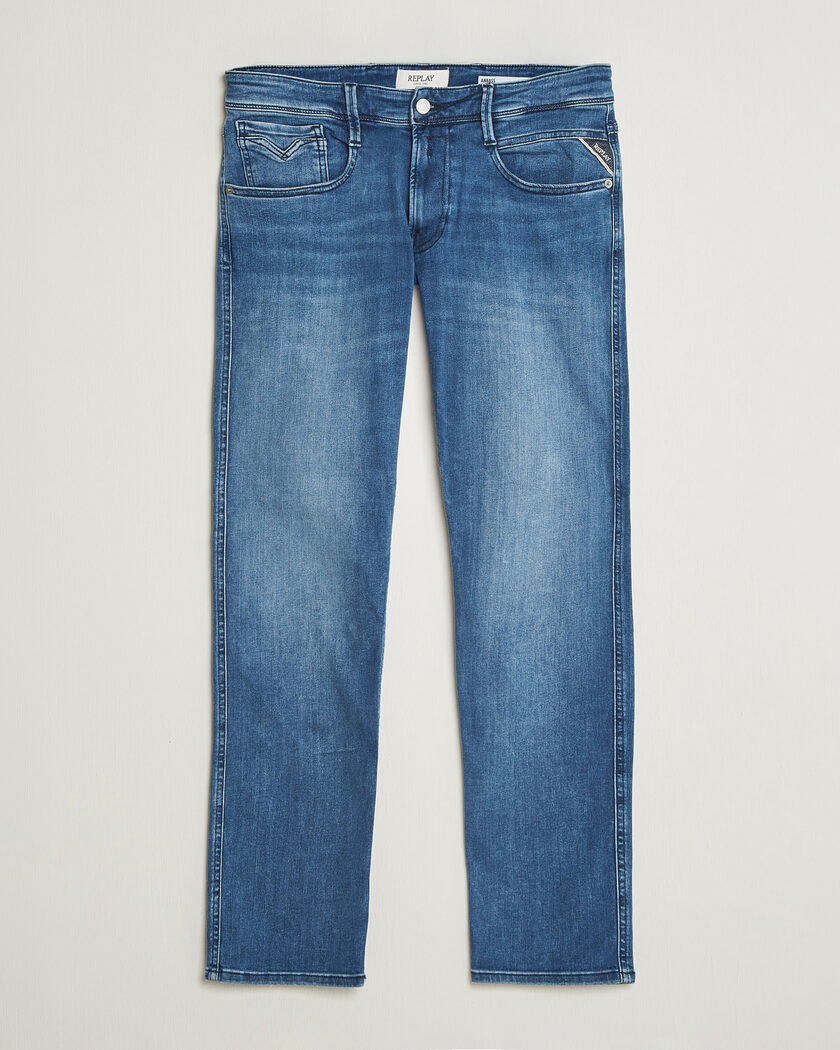 Replay Anbass Powerstretch Jeans Medium Blue – Blau