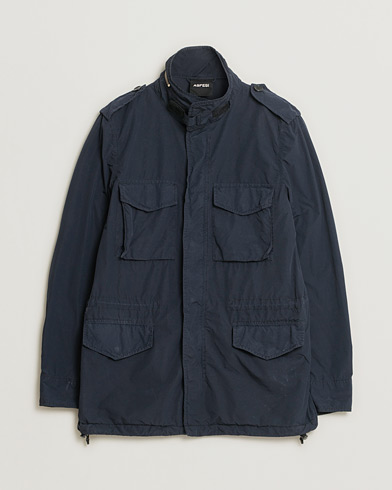 Pre-owned Aspesi Giubotto Garment Dyed Field Jacket Navy S – Blau
