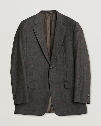 Pre-owned Corneliani Check Wool Blazer Brown 50 – Braun