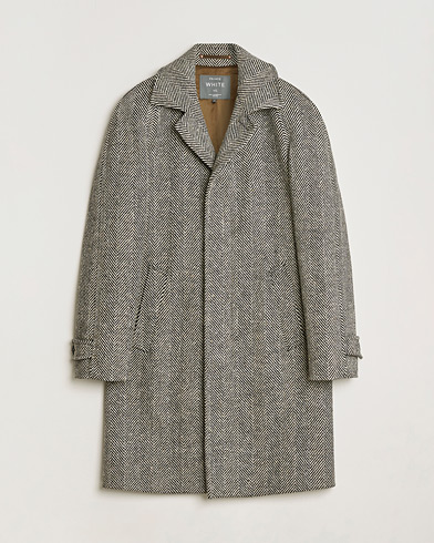 Pre-owned Private White V.C. Raglan Wool Coat Black & Cream 2 - XS – Schwarz