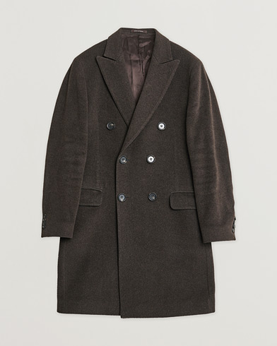 Pre-owned Oscar Jacobson Sebastian Wool/Cashmere Double Breasted Coat Brown 48 – Braun