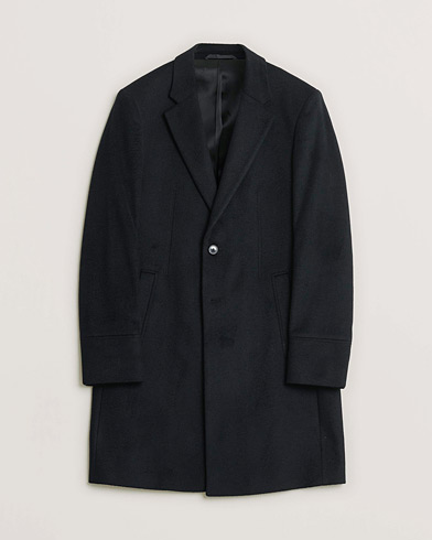 Pre-owned HUGO Cashmere Coat Black 46 – Schwarz