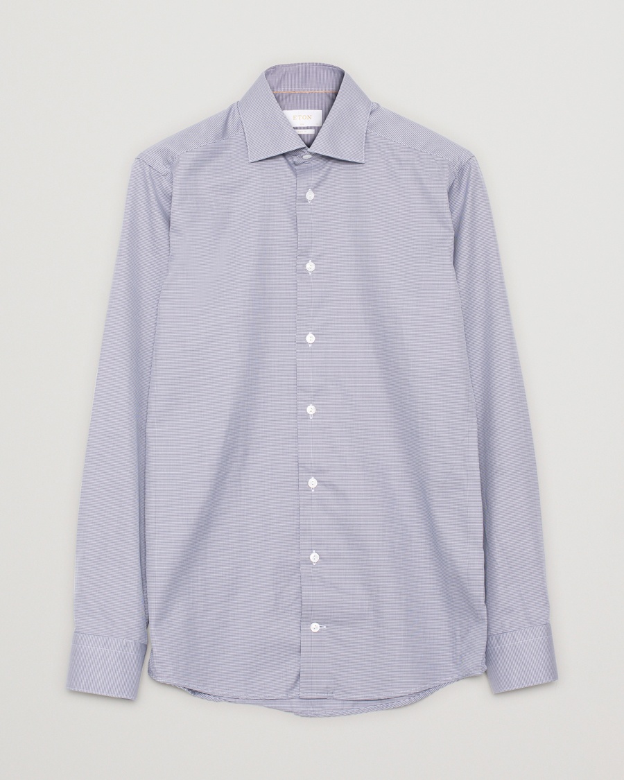 Pre-owned Eton Giza 45 Houndtooth Shirt Grey/White 38 - S – Grau