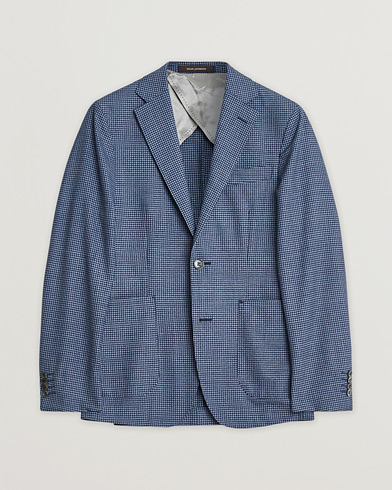 Pre-owned Oscar Jacobson Ferry Check Wool Blazer Multi – Blau