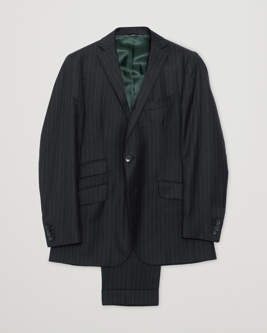 Pre-owned Rose & Born Pinstripe Wool Suit Grey 46 – Grau