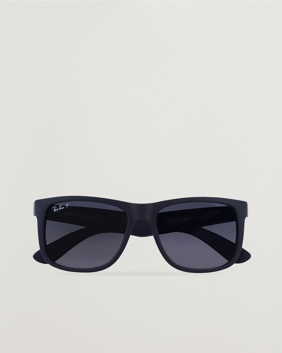 Herren | Sonnenbrillen | Ray-Ban | 0RB4165 Justin Polarized Wayfarer Sunglasses Black/Grey