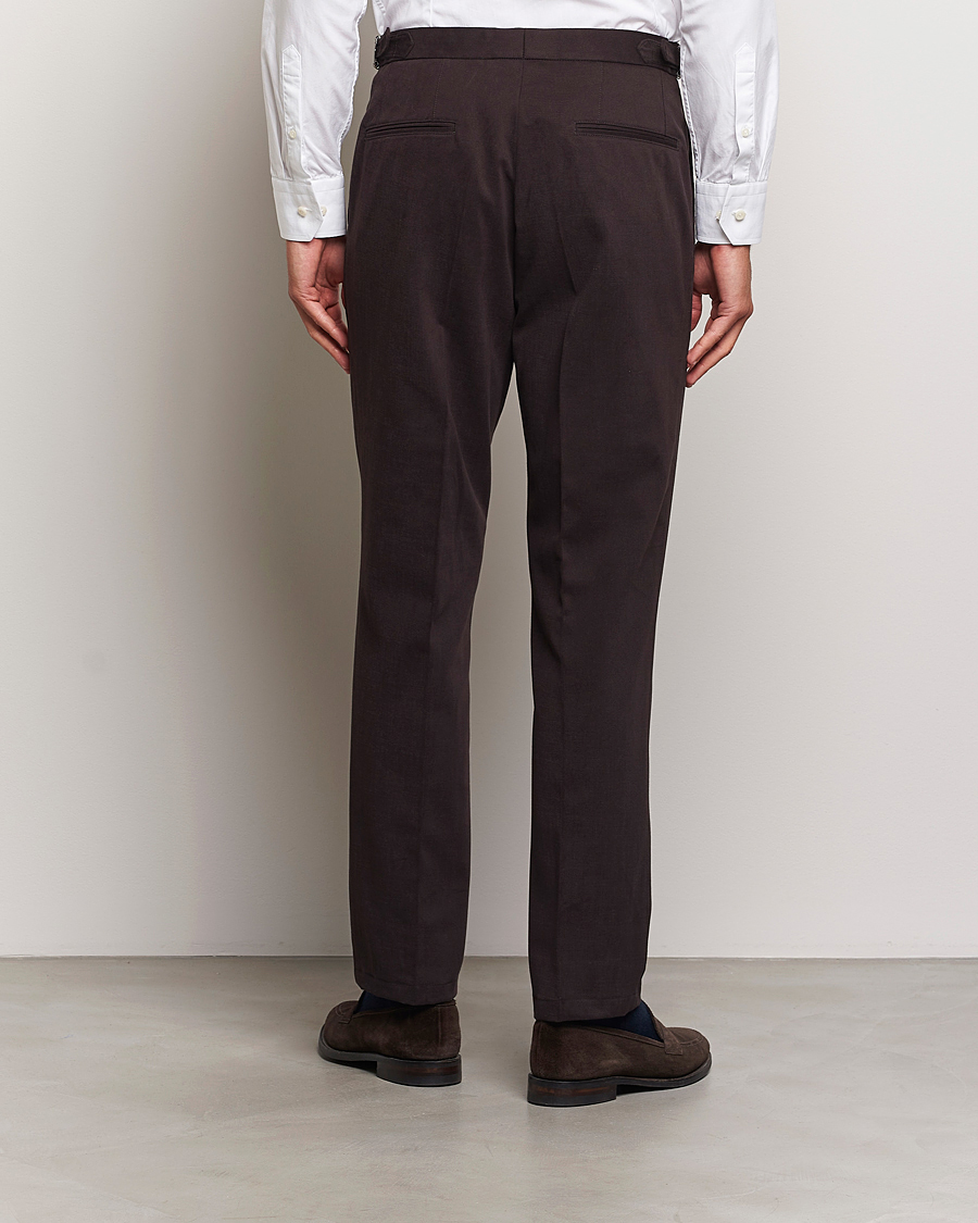 Herren | Hosen | Oscar Jacobson | Delon Brushed Cotton Trousers Brown
