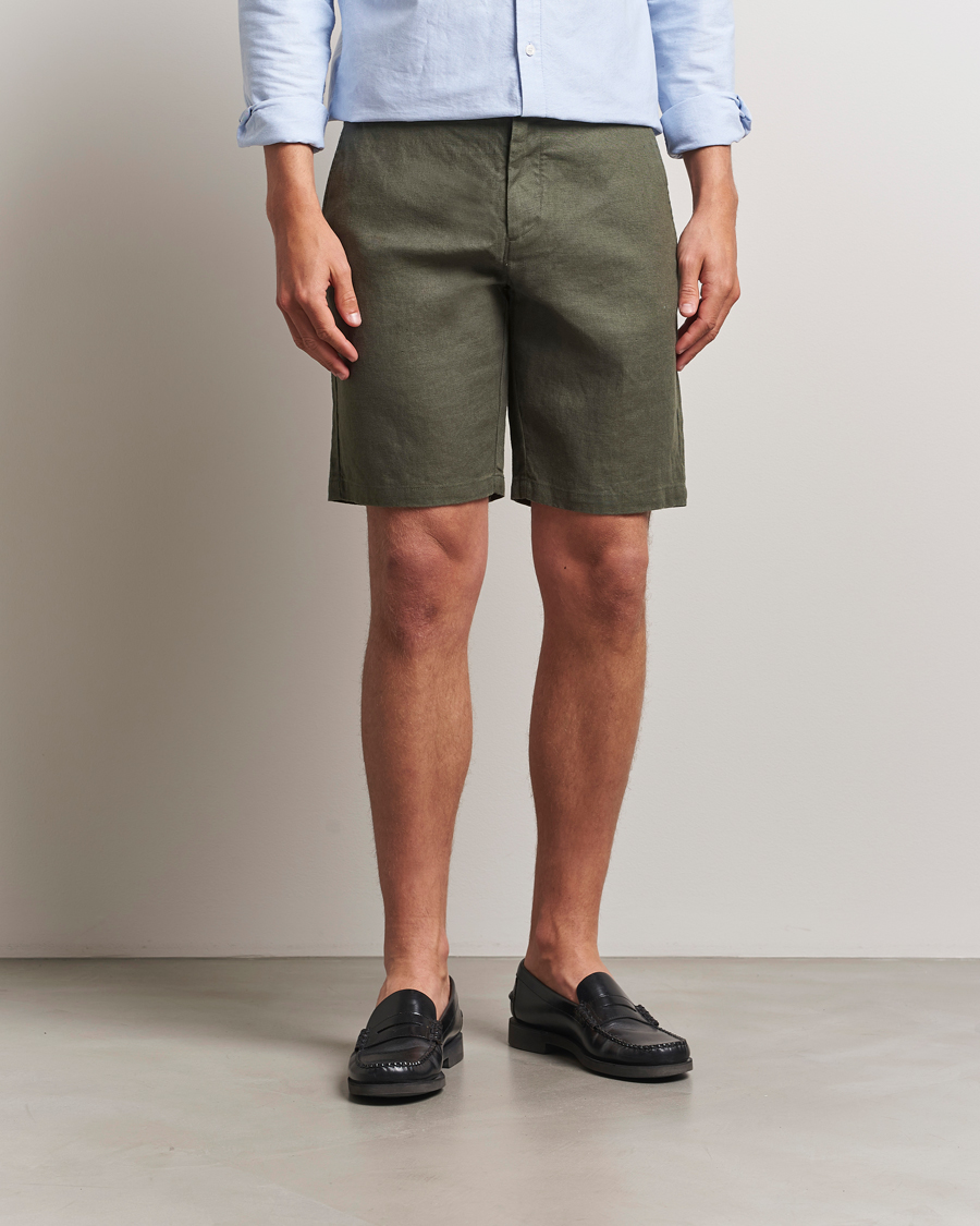 Herren | Shorts | NN07 | Crown Linen Shorts Croc Green