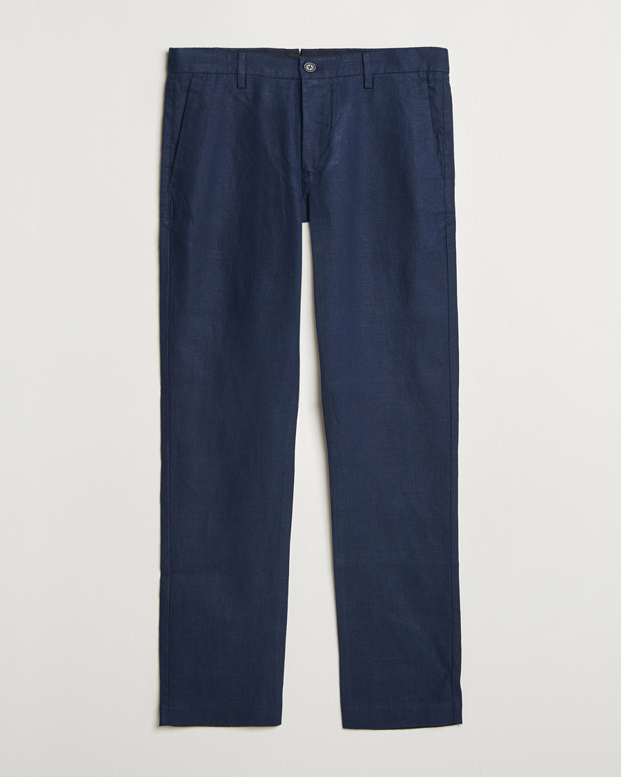 Herren | Hosen | NN07 | Theo Linen Trousers Navy Blue