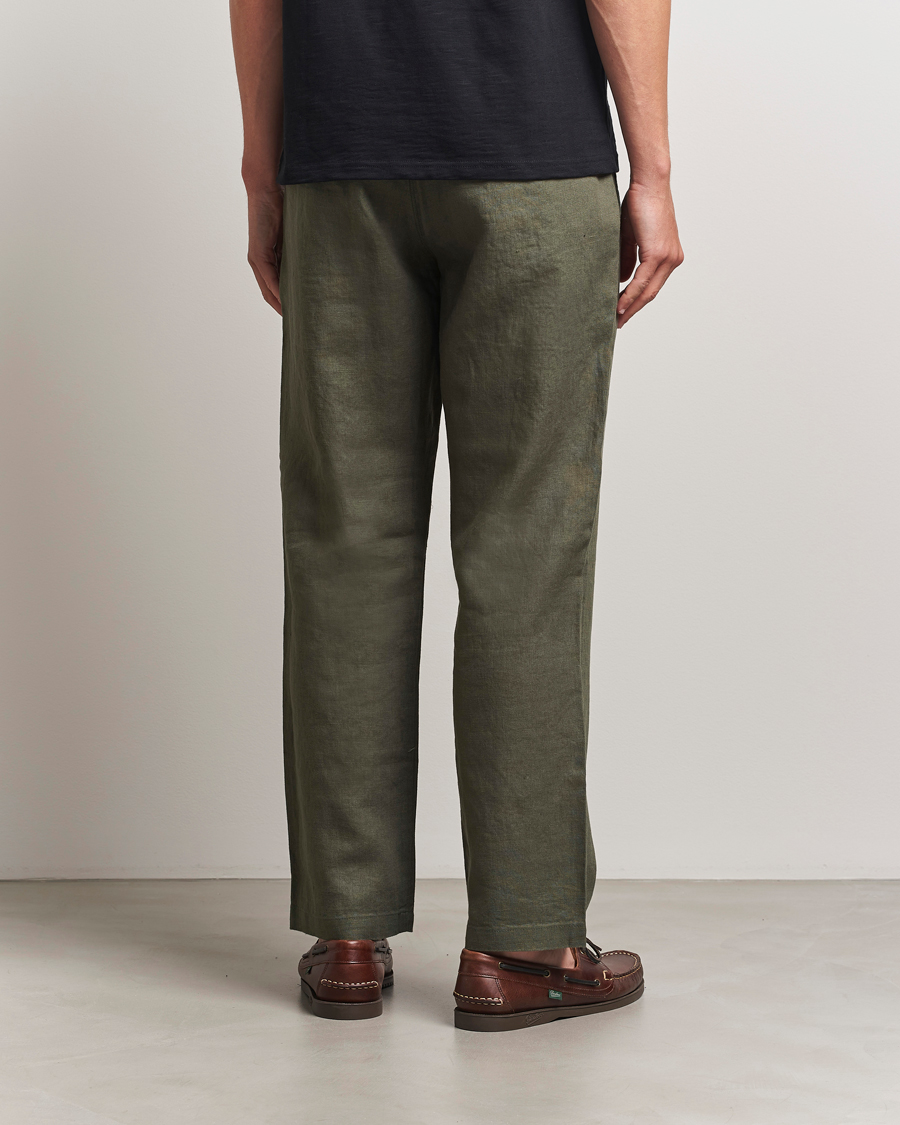 Herren | Hosen | NN07 | Aden Regular Fit Linen Trousers Croc Green