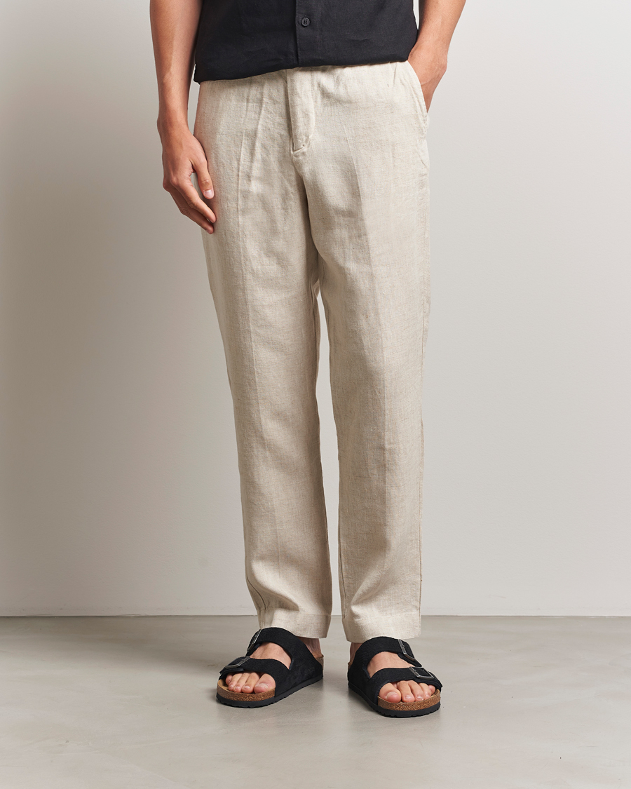 Herren | Hosen | NN07 | Billie Linen Drawstring Trousers Oat