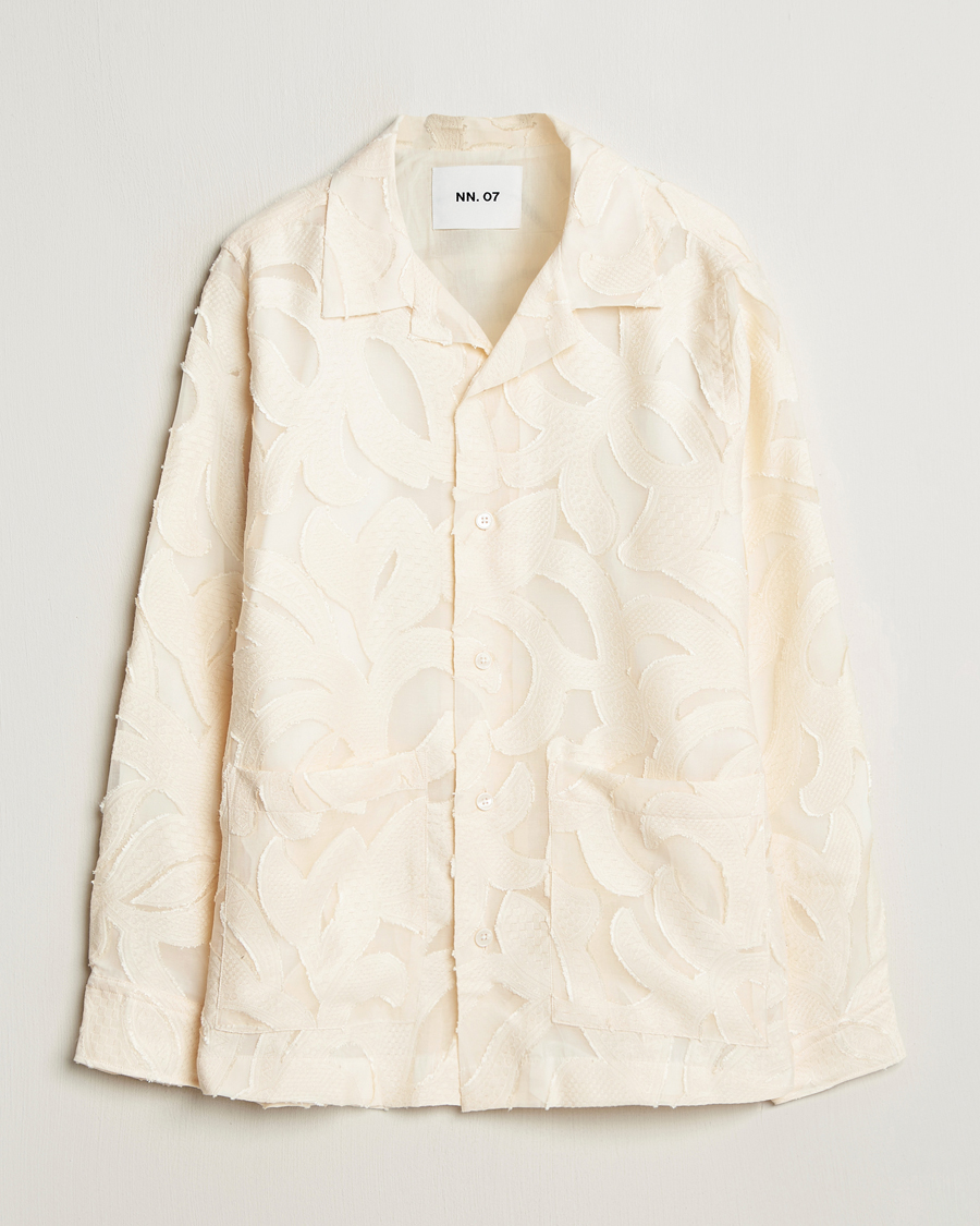 Herren | Hemden | NN07 | Hank Fil-Coupé Jacquard Overshirt Off White